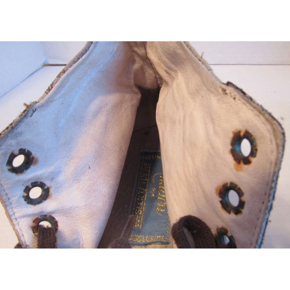 Mauri Brown Taupe Alligator Leather High Top Shoes 8835 Size 45 EU 11.5 US VTG